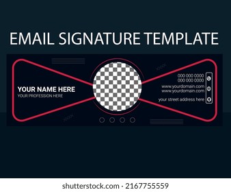 corporate email signature template, design personal footer  banner set, modern creative minimal address, layout, identity minimalist web style branding
