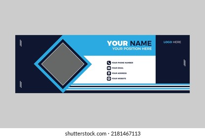 Corporate email signature template design or email footer and personal social media cover