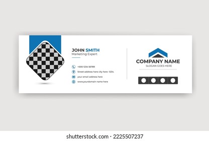 Corporate Email signature template design. Business presentation of your personal information.