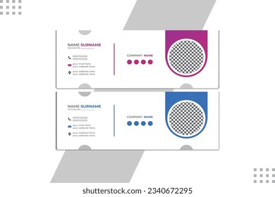 Corporate Email Signature template design set marketing agency FB Cover , business marketing Signature set, promotion, advertise, publication, cover page. 