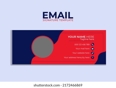 Corporate Email signature template or email footer and personal social media cover templates modern layout vector