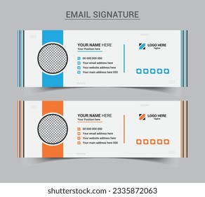 Corporate Email signature template or email footer bundle vector template