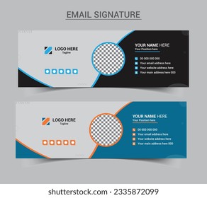 Corporate Email signature template or email footer bundle vector template