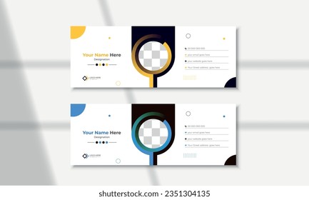 Corporate email signature template or email footer and personal social media cover design.