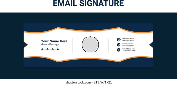 Corporate Email signature template or personal social media cover templates with colors variation