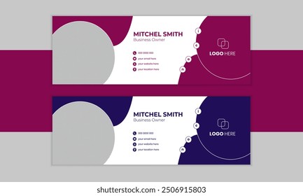 Corporate email signature template and personal social media cover design.