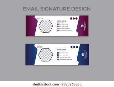 Corporate email signature  Template vector illustration template  modern Graphic design layout with round graphic elements.Email signature clean, company corporate. Email signature.
