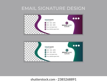 Corporate email signature  Template vector illustration template  modern Graphic design layout with round graphic elements.Email signature clean, company corporate. Email signature.