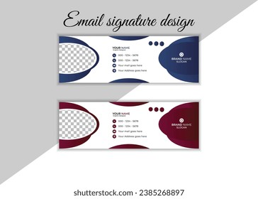 Corporate E-Mail Signatur Vorlage Vektorgrafik Vorlage moderne grafische Design-Layout mit runden grafischen Elementen.E-Mail Signatur sauber, Unternehmen. E-Mail-Unterschrift.