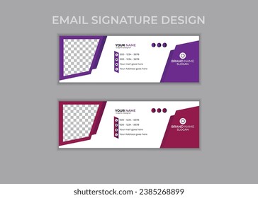 Corporate email signature  Template vector illustration template  modern Graphic design layout with round graphic elements.Email signature clean, company corporate. Email signature.