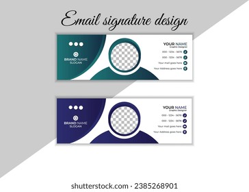 Corporate email signature  Template vector illustration template  modern Graphic design layout with round graphic elements.Email signature clean, company corporate. Email signature.