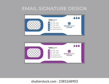 Firma corporativa de correo electrónico Plantilla de ilustración vectorial moderna Diseño gráfico con elementos gráficos redondos.Limpieza de la firma de correo electrónico, empresa corporativa. Firma de correo electrónico.
