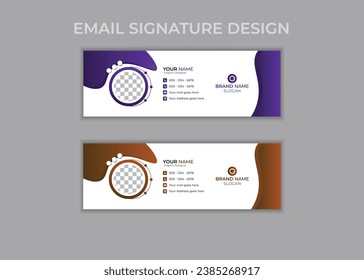 Firma corporativa de correo electrónico Plantilla de ilustración vectorial moderna Diseño gráfico con elementos gráficos redondos.Limpieza de la firma de correo electrónico, empresa corporativa. Firma de correo electrónico.