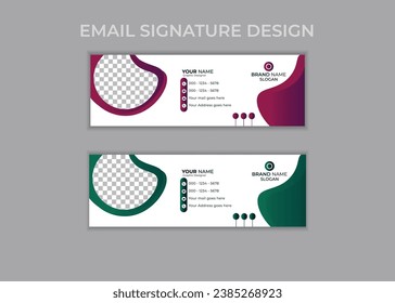 Corporate email signature  Template vector illustration template  modern Graphic design layout with round graphic elements.Email signature clean, company corporate. Email signature.