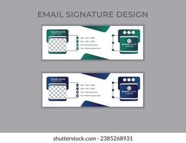 Corporate email signature  Template vector illustration template  modern Graphic design layout with round graphic elements.Email signature clean, company corporate. Email signature.