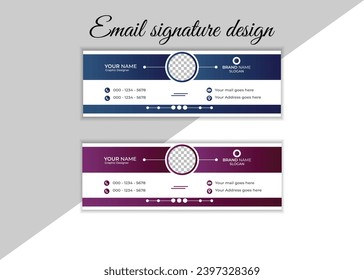 Corporate email signature Template vector illustration template modern Graphic design layout with round graphic elements.