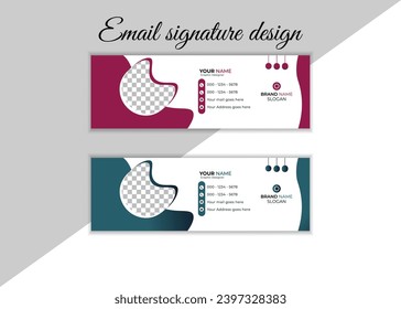Corporate email signature Template vector illustration template modern Graphic design layout with round graphic elements.