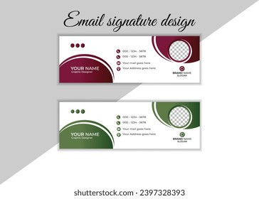 Corporate email signature Template vector illustration template modern Graphic design layout with round graphic elements.