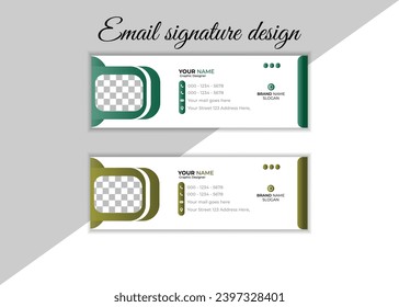 Corporate email signature Template vector illustration template modern Graphic design layout with round graphic elements.
