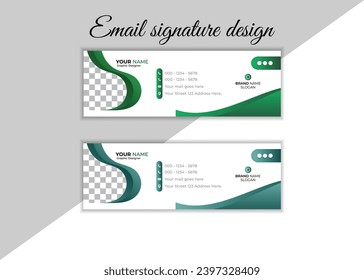 Corporate email signature Template vector illustration template modern Graphic design layout with round graphic elements.