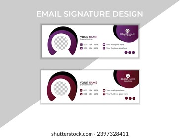 Corporate email signature Template vector illustration template modern Graphic design layout with round graphic elements.