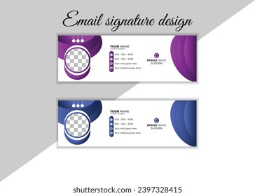 Firma de correo electrónico corporativo Plantilla de ilustración vectorial diseño gráfico moderno con elementos gráficos redondos.