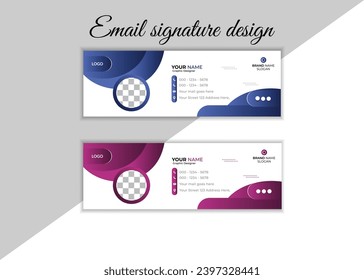Corporate email signature Template vector illustration template modern Graphic design layout with round graphic elements.