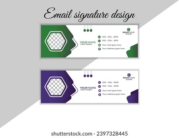 Corporate email signature Template vector illustration template modern Graphic design layout with round graphic elements.