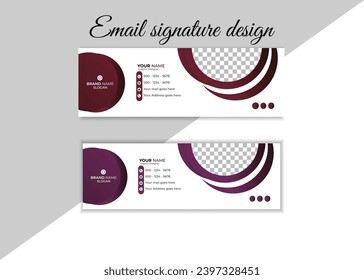 Corporate email signature Template vector illustration template modern Graphic design layout with round graphic elements.