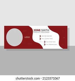 Firma de correo electrónico corporativo, diseño de plantilla de fondo vectorial