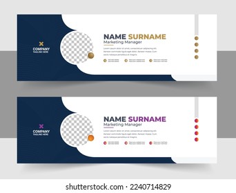 Corporate Email Signatures Template Vector Design. Professional Email Signature Template Modern and Minimal Layout.