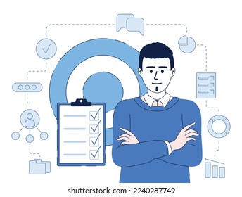 Corporate employee flat concept vector illustration. Career promotion. Editable 2D cartoon character on white for web design. Business creative idea for website, mobile, presentation