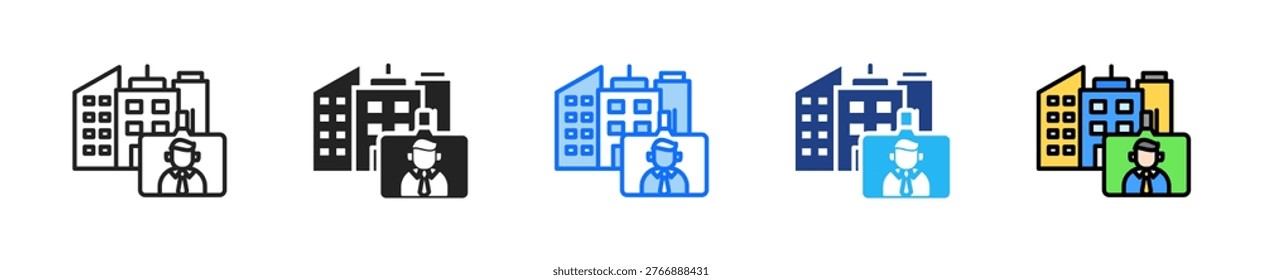 Corporate Entity Icon Set Multiple Style Collection
