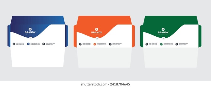 Plantillas de diseño para cajas de sobres corporativas 