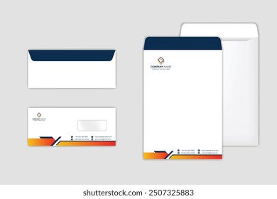 Corporate Envelope Design Template. Envelope DL and A4 size template. International standard size.