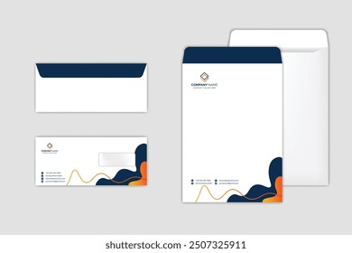 Corporate Envelope Design Template. Envelope DL and A4 size template. International standard size.