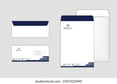 Corporate Envelope Design Template. Envelope DL and A4 size template. International standard size.