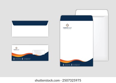 Entwurfsvorlage für Unternehmensumschläge. Vorlage für Umschlag DL und A4. Internationale Standardgröße.