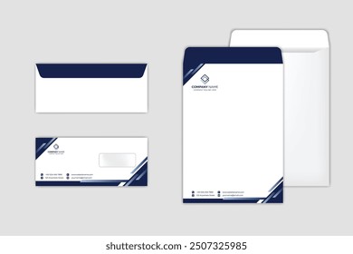 Corporate Envelope Design Template. Envelope DL and A4 size template. International standard size.