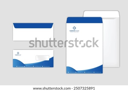 Corporate Envelope Design Template. Envelope DL and A4 size template. International standard size.
