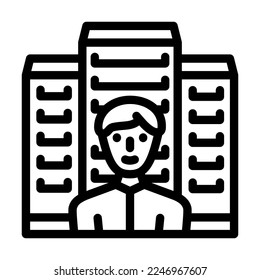 vector de icono de línea de esg corporativo. signo de esg corporativo. símbolo de contorno aislado ilustración negra
