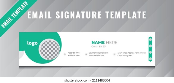 Corporate E-Signature Builder, Email signature template design or email footer and personal social media cover Premium, Creative email signature template design Premium Vector.
