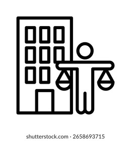 Unternehmensethik-Symbol, Linie, Vektorgrafik