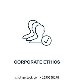 Corporate Ethics icon. Thin line design symbol from business ethics icons collection. Pixel perfect corporate ethics icon for web design, apps, software, print usage.