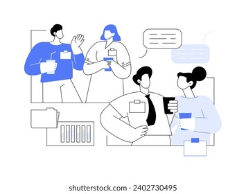 Corporate event isolated cartoon vector illustrations. Diverse people talking at corporate business event, team building, professional meetup, celebration, party with colleagues vector cartoon.