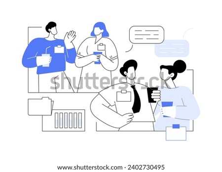 Corporate event isolated cartoon vector illustrations. Diverse people talking at corporate business event, team building, professional meetup, celebration, party with colleagues vector cartoon.