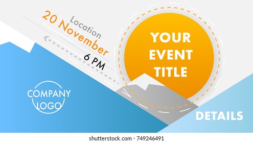 Corporate event poster layout - vector template. Has enough copy space for your company logo and text with details.