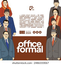Diseño Corporativa del diseño de la Plantilla del acontecimiento con la ilustración del retrato de la mujer del hombre