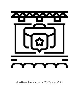 Vector de icono de línea de eventos corporativos. signo de eventos corporativos. símbolo de contorno aislado ilustración negra