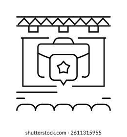 corporate events line icon vector. corporate events sign. isolated contour symbol black illustration